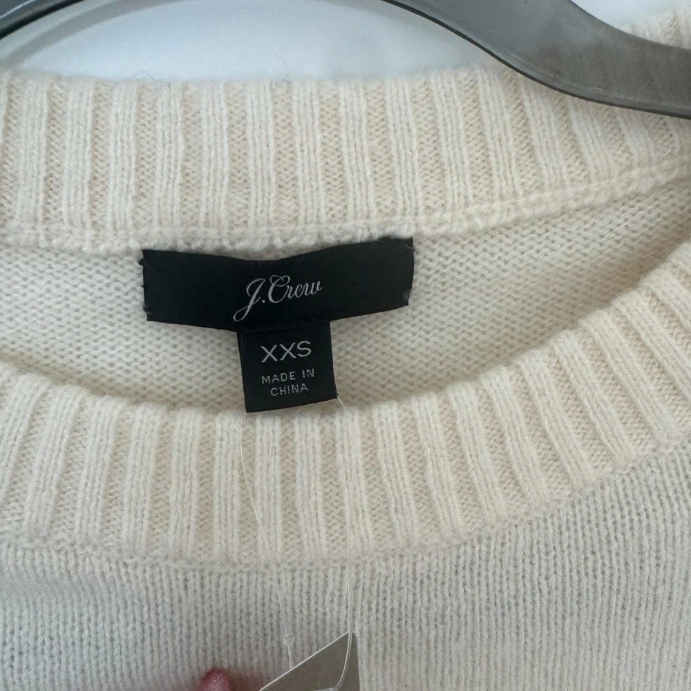 J.Crew Cream Sweater with Jewel Button Accents XXS NWT